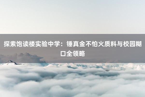 探索饱读楼实验中学：锤真金不怕火质料与校园糊口全领略